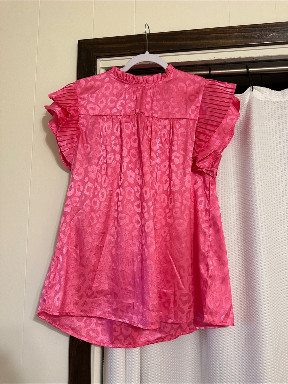 Girls' Pink Ruffle Sleeve Top